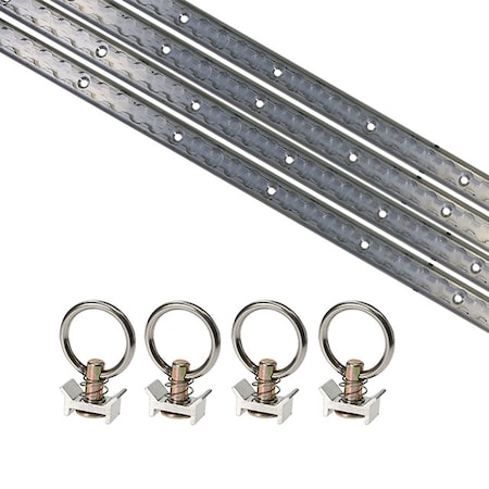 Us Cargo Control 8 Piece 4' L Track Tie Down System- Aluminum APK8AL